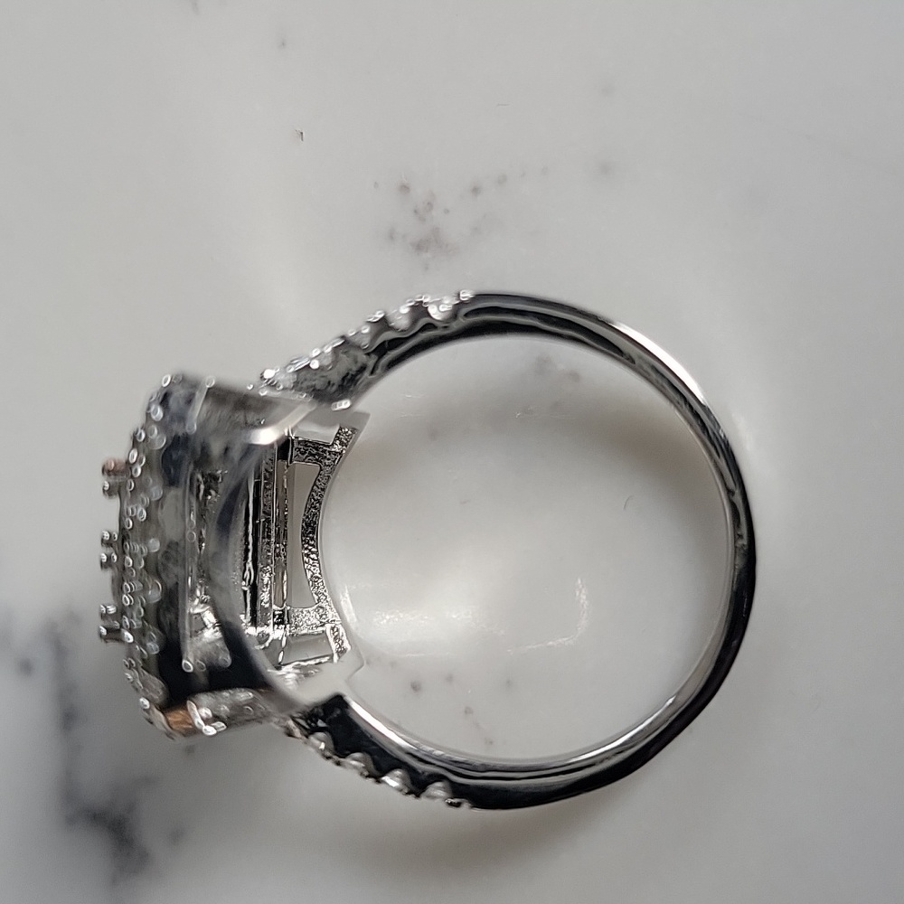 Beautiful Sterling Silver Stamped Cubic Zirconia Ring View 3